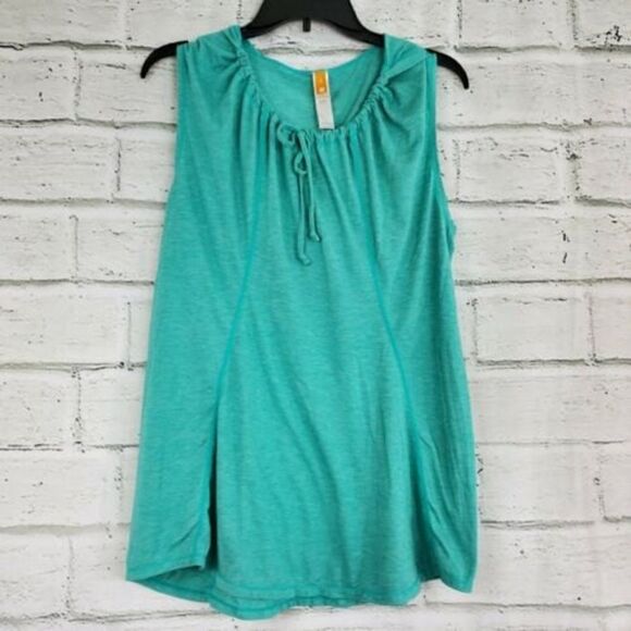 Lucy Tops - Lucy Green Hooded Sleeveless Shirt Workout Womens Large Polyester